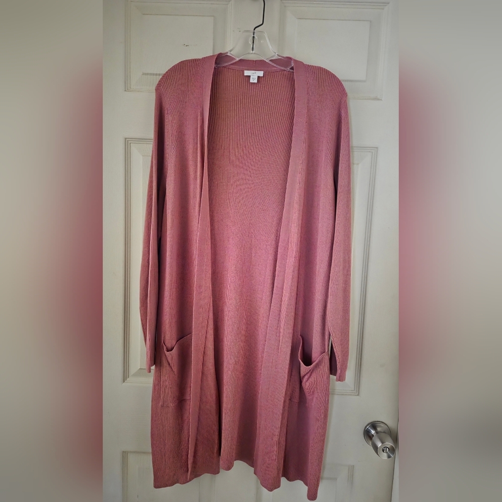 J.Jill Women's Pink Open Front Cardigan Sweater XL
